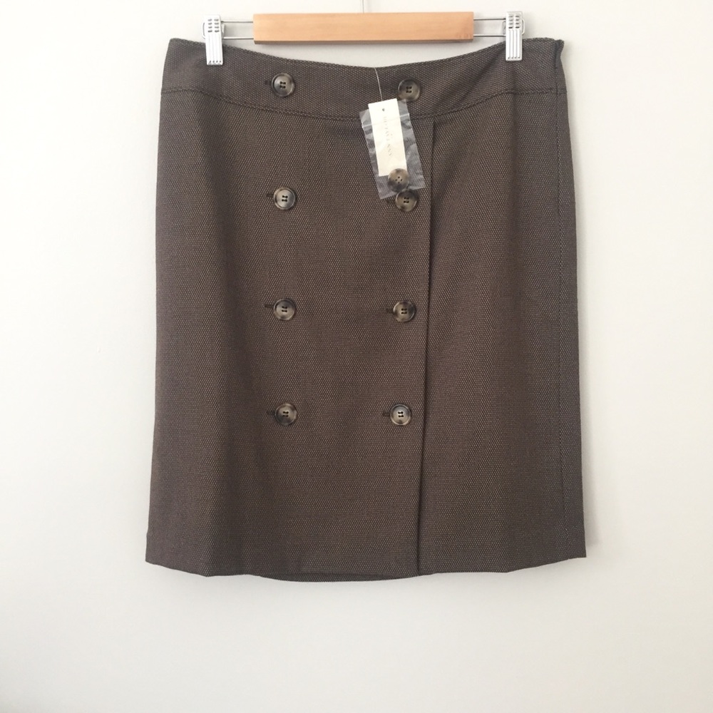 NEW Ann Taylor Brown Tweed Skirt Size 10